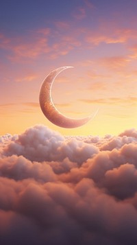 Cloud sky astronomy crescent. AI generated Image by rawpixel.