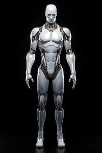 Human platinum robot adult bodybuilding bodybuilder. 