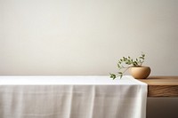 White linen table cloth tablecloth furniture flower. 