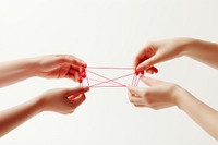 Hands playing cats cradle adult red togetherness. AI generated Image by rawpixel.