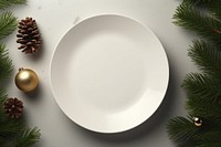 Plate mockup ceramic white Christmas. AI generated Image by rawpixel.