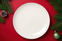 White plate mockup Christmas christmas. 