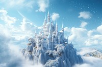 Sky rock castle background architecture building outdoors. AI generated Image by rawpixel.