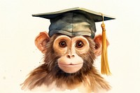 Monkey student animal wildlife portrait. AI generated Image by rawpixel.