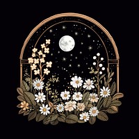 Flower moon astronomy graphics. 