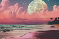Beach landscape astronomy outdoors. AI generated Image by rawpixel.