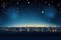City view at night, starry sky. AI generated Image by rawpixel.