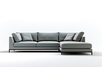 L-shaped light grey modern sofa furniture architecture cushion. AI generated Image by rawpixel.