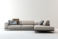 L-shaped modern sofa furniture architecture cushion. AI generated Image by rawpixel.