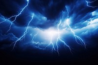 Thunder sky lightning thunderstorm. AI generated Image by rawpixel.