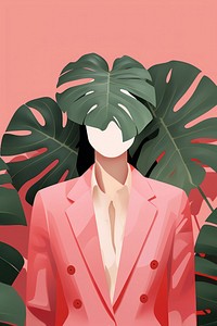 Pink suit creativity portrait. AI generated Image by rawpixel.