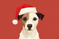 Jack russell dog wearing christmas hat portrait mammal animal. AI generated Image by rawpixel.