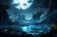 Aliens world outdoors nature space. AI generated Image by rawpixel.