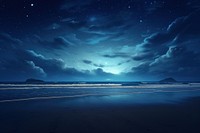 Night beach sky sea. AI generated Image by rawpixel.