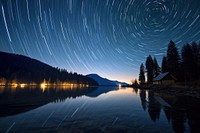 Star lake landscape outdoors. AI generated Image by rawpixel.