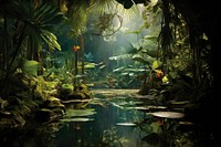 Jungle vegetation outdoors nature. AI generated Image by rawpixel.