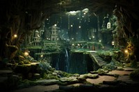 Botanical underground city background nature cave architecture. AI generated Image by rawpixel.