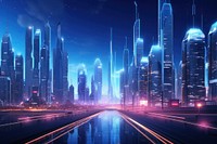 Futuristic city background cityscape architecture metropolis. AI generated Image by rawpixel.