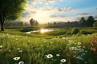 Landscapes background flower grass grassland. 