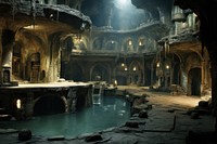 Underground city background crypt cave architecture. AI generated Image by rawpixel.