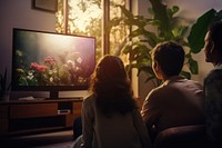 Family screen television adult. AI generated Image by rawpixel.