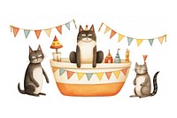 Cat characters take a bath animal mammal pet. AI generated Image by rawpixel.