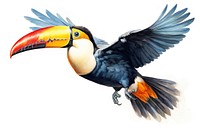 Toucan toco bird toucan animal flying. AI generated Image by rawpixel.