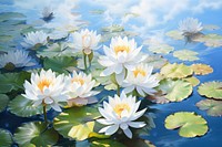 Natural water lilies outdoors nature flower. AI generated Image by rawpixel.