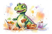 Food dinosaur representation creativity. 