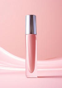 Pink lip gloss bottle cosmetics lipstick. 