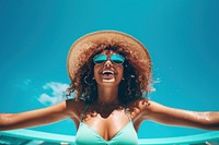 Swimwear swimming laughing vacation. AI generated Image by rawpixel.
