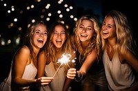Celebrate cheerful laughing sparkler. AI generated Image by rawpixel.