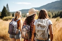 Backpack hiking adventure outdoors. AI generated Image by rawpixel.
