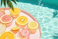 Pool party summer grapefruit lemon. AI generated Image by rawpixel.