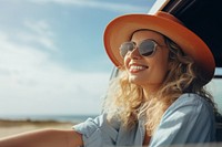 Photography sunglasses laughing portrait. 