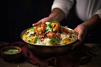 Chicken Tikka Biryani biryani table food. 