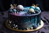 Delicious galaxy cake decoration dessert food. 