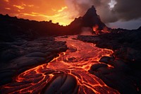 Volcano lava landscape mountain. 