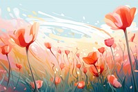 Spring flower painting outdoors. AI generated Image by rawpixel.