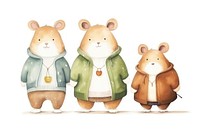 Hamster family animal figurine cartoon. 