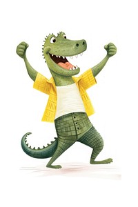 Crocodile dancing dinosaur reptile animal. 