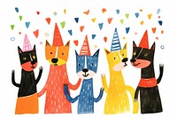 Retro dog party animal representation celebration. AI generated Image by rawpixel.