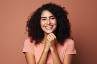 Woman feeling happy smiling adult smile. 