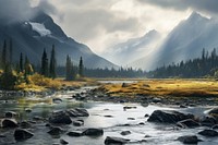 Lake Cicely Altai mountain wilderness landscape. AI generated Image by rawpixel.