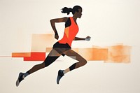 Woman athlete running jogging adult art. AI generated Image by rawpixel.