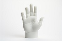 Hand figure glove white white background. 