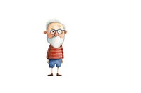 Old man cartoon white background nutcracker. 