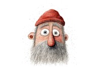 Old man portrait cartoon drawing. 