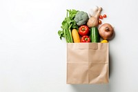 Paper bag vegetable groceries plant. 