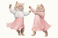 Couple cat dancing mammal animal pet. 